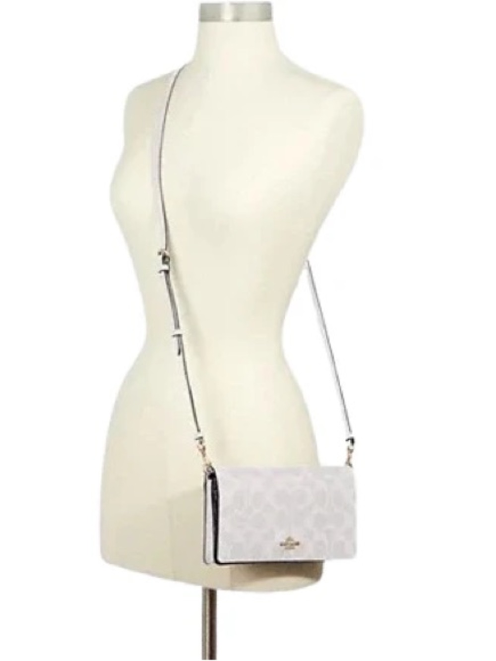 COACH ANNA FOLDOVER CLUTCH CROSSBODY IN SIGNATURE CANVAS